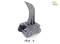 Grey mechanical gripper with serrated blade. 'thicon models' logo in top left corner.