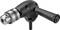 A black angle drill attachment with adjustable handle and chuck, for use with a drill.