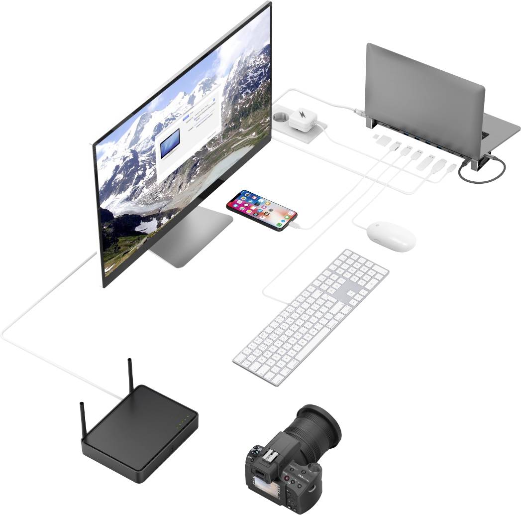 Hama 00200103 USB-C® docking station Compatible with (brand): Universal USB-C® powered-1