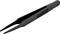 A black plastic tweezers with narrow tips, suitable for precise work or grasping small objects.