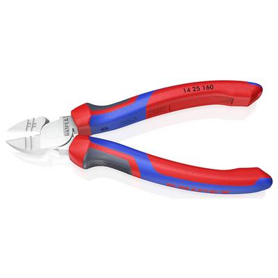 Side cutters with a red and blue handle, suitable for cutting wires and cables. Ideal for craftwork and electrical tasks.