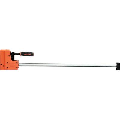 Large pliers with a black handle and orange body, mounted on a long metal rod. Brand name visible on the handle.