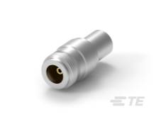 A silver metal adapter with a round connector, most likely for electronic devices.