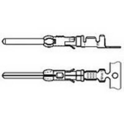 Drawing of two electrical plug contacts from different perspectives; the upper view shows the side view and the lower view shows the front perspective.