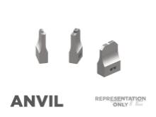 Three shaded anvil shapes side by side on a white background. Text: 'ANVIL' bottom left and 'REPRESENTATION ONLY' bottom right.