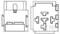 Floor plan of a building with multiple rooms. Large spaces are located on the left, whilst smaller rooms with a complex layout are visible on the right.