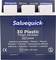 A blue box with the inscription 'Salvequick 30 Plastic Finger Plasters'. Contains 30 plasters, size 120 x 20 mm.