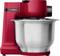 Red Bosch Kitchen Machine with Stainless Steel Bowl, Variable Speed Setting from 1 to 4, Suitable for Mixing and Kneading Dough.