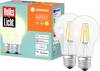 LEDVANCE SMART+ EEC: E (A - G) AC32941 - 2er SMART+ BT FILAMENT CLASSIC DIMMABLE CLA60 E-27 6 W Warm white