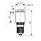 Technical drawing of a cylindrical component with thread. Dimensions: Overall 50 mm high, 18.5 mm diameter, with SW10.