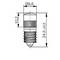 Technical drawing of a cylindrical component with screw thread, dimensions: diameter 9.6 mm, height 24.5 mm ± 0.5, section 10.2 mm.