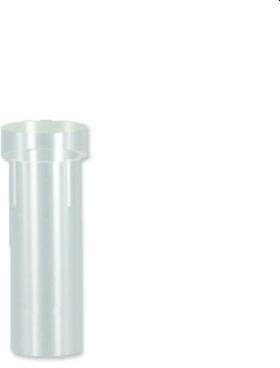 Metal tube, standing vertically, made of shiny material, against a neutral background.