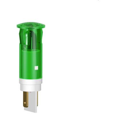A green electrical plug pair with a plastic casing, typically used for household appliances or extension leads.