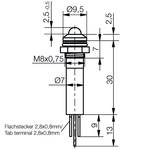 LED-signal lamp Ø8mm IP67Outer reflector130V, 230V