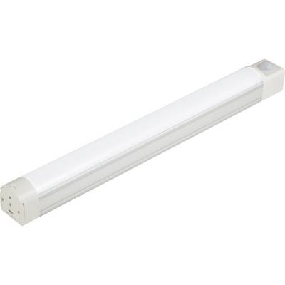 LED tube in a white casing, elongated and cylindrical, typical for lighting purposes in offices or living areas.