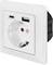 White wall socket with integrated USB-A and USB-C ports for multifunctional charging.