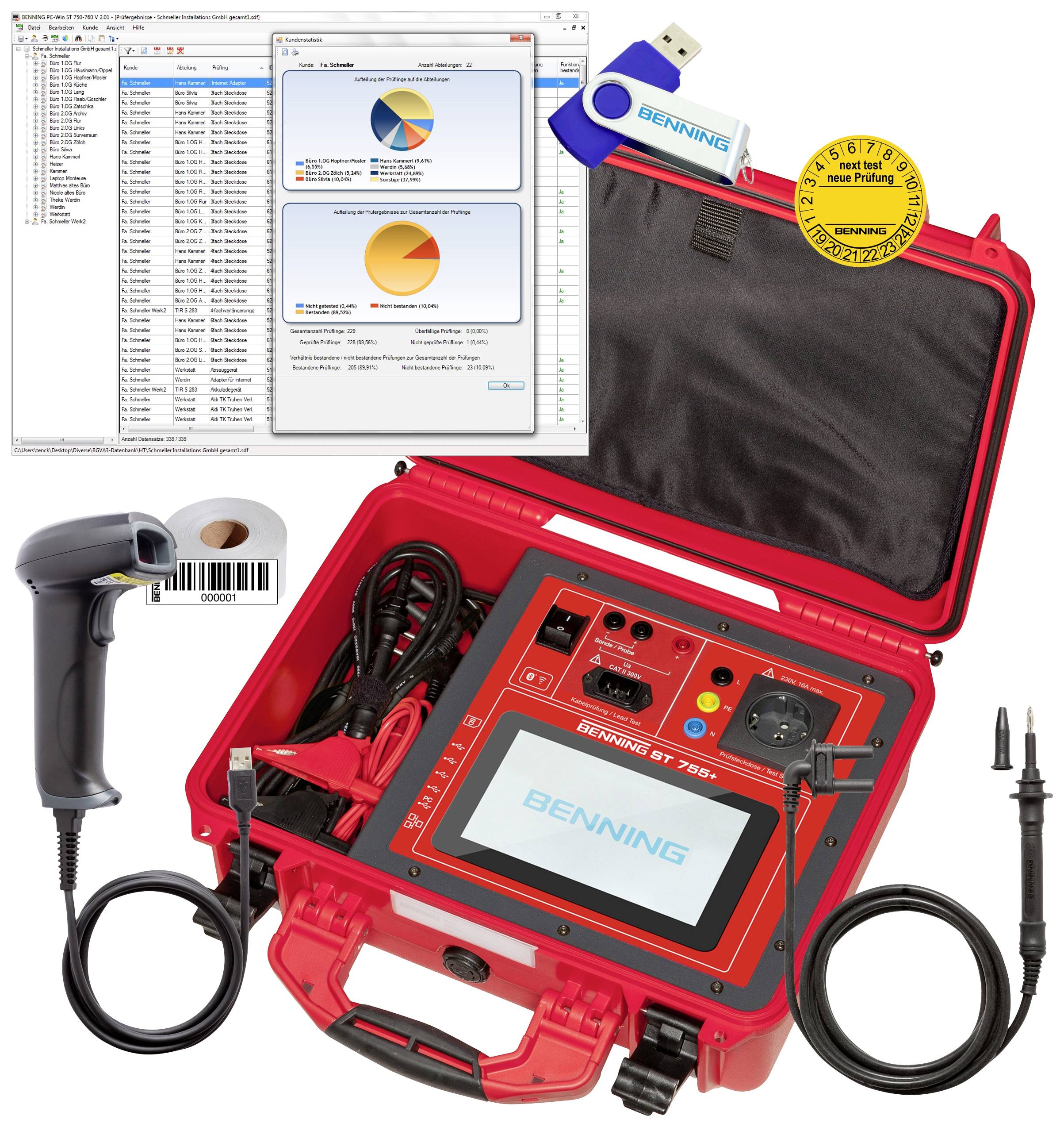 Benning BENNING ST 755+ Set Equipment Tester Set VDE Standard 0701-0702 ...