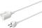 White extension lead with plug and socket.