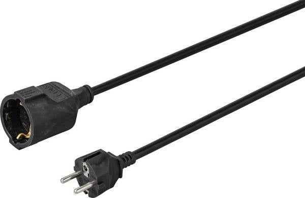 Sygonix SY-4872636 Current Cable extension 16 A Black 5.00 m