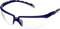 Safety glasses with blue arms and clear lenses, suitable for eye protection during manual work or laboratory activities.