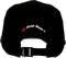 Black baseball cap viewed from behind with embroidery '3M First Base+' in white and red. Adjustable strap and plastic closure visible.
