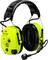 Light yellow ear protection with microphone and black headband, suitable for noise protection and communication in loud environments.
