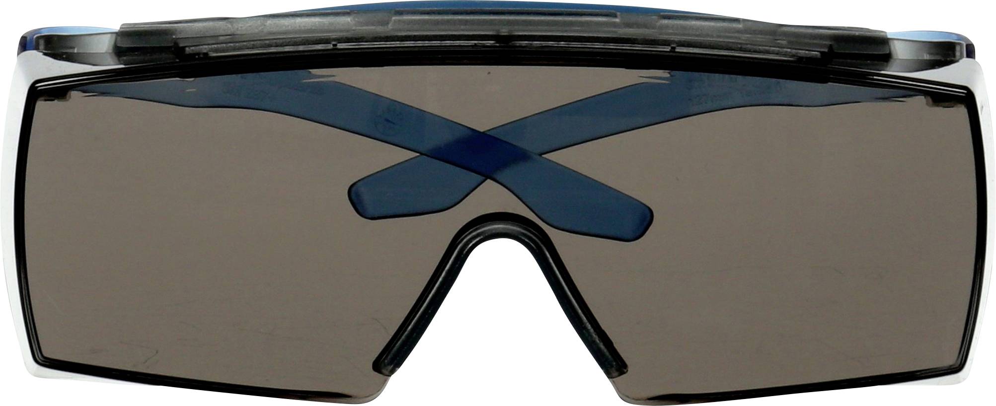 Safety glasses with large, tinted lenses and side protection, suitable for work in environments with bright light or sparks.