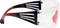 A black and red safety glasses with clear lenses, side ventilation slots and rubber coating for enhanced comfort.