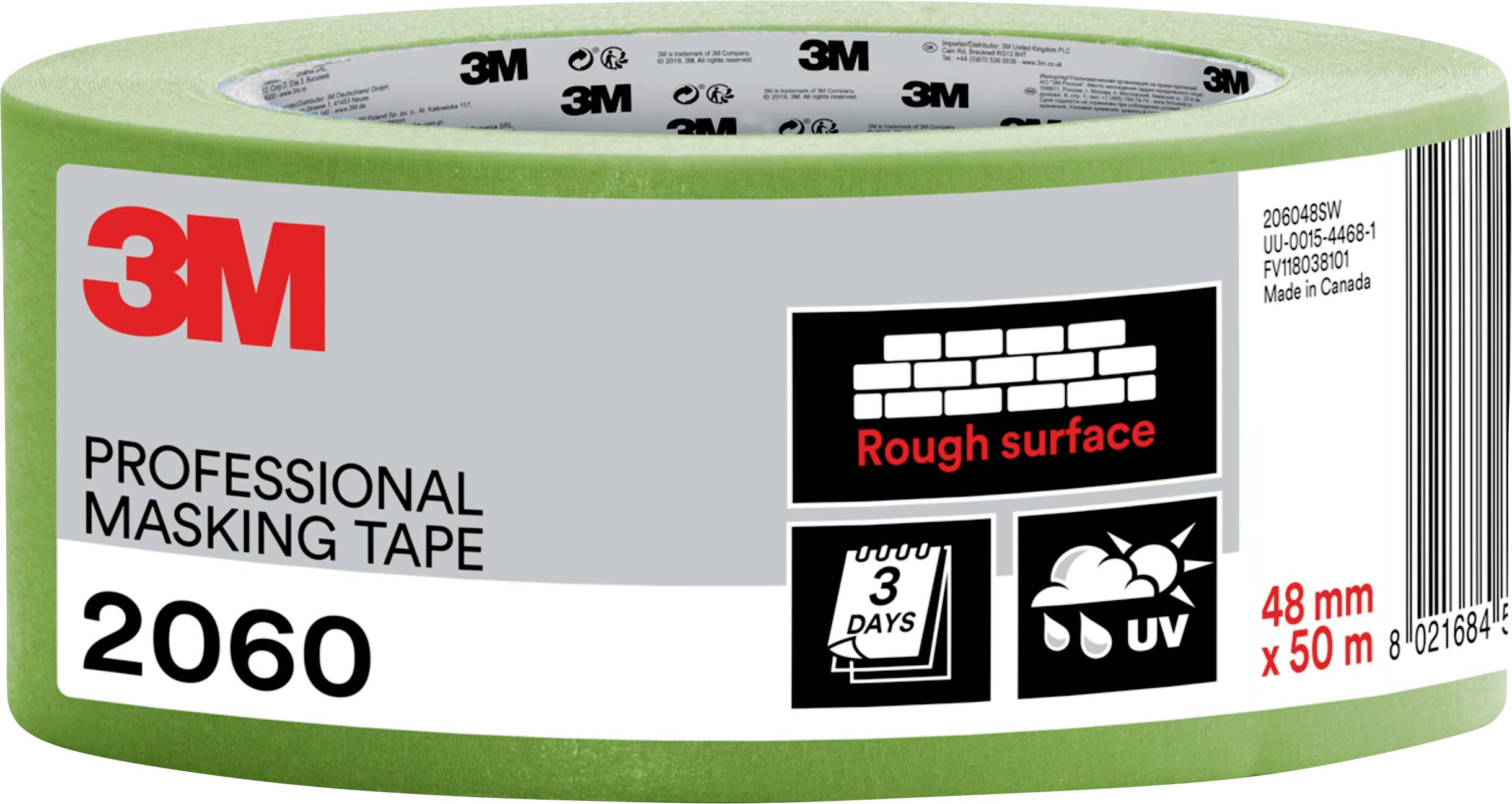 3M PT206048 Masking tape 3M™ 2060 Light green (L x W) 50 m x 48 mm 1 pc(s)