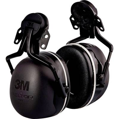 Black ear defenders in a closed position, suitable for noise-intensive environments, with adjustable headband.