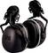 Black ear defenders in a closed position, suitable for noise-intensive environments, with adjustable headband.