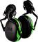 A pair of black and green ear defenders with the '3M PELTOR' logo, suitable for noise protection in industrial or loud environments.
