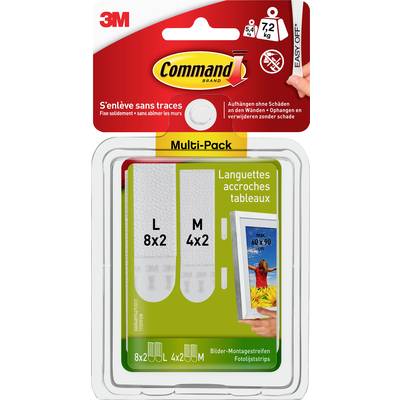 3M Command Picture Hanging Strips, Medium, White - 12 Pack