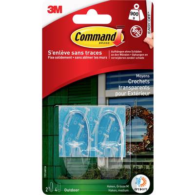 Buy 3M Command™ Hooks M for outdoor use in oval shape Transparent Content:  2 pc(s)