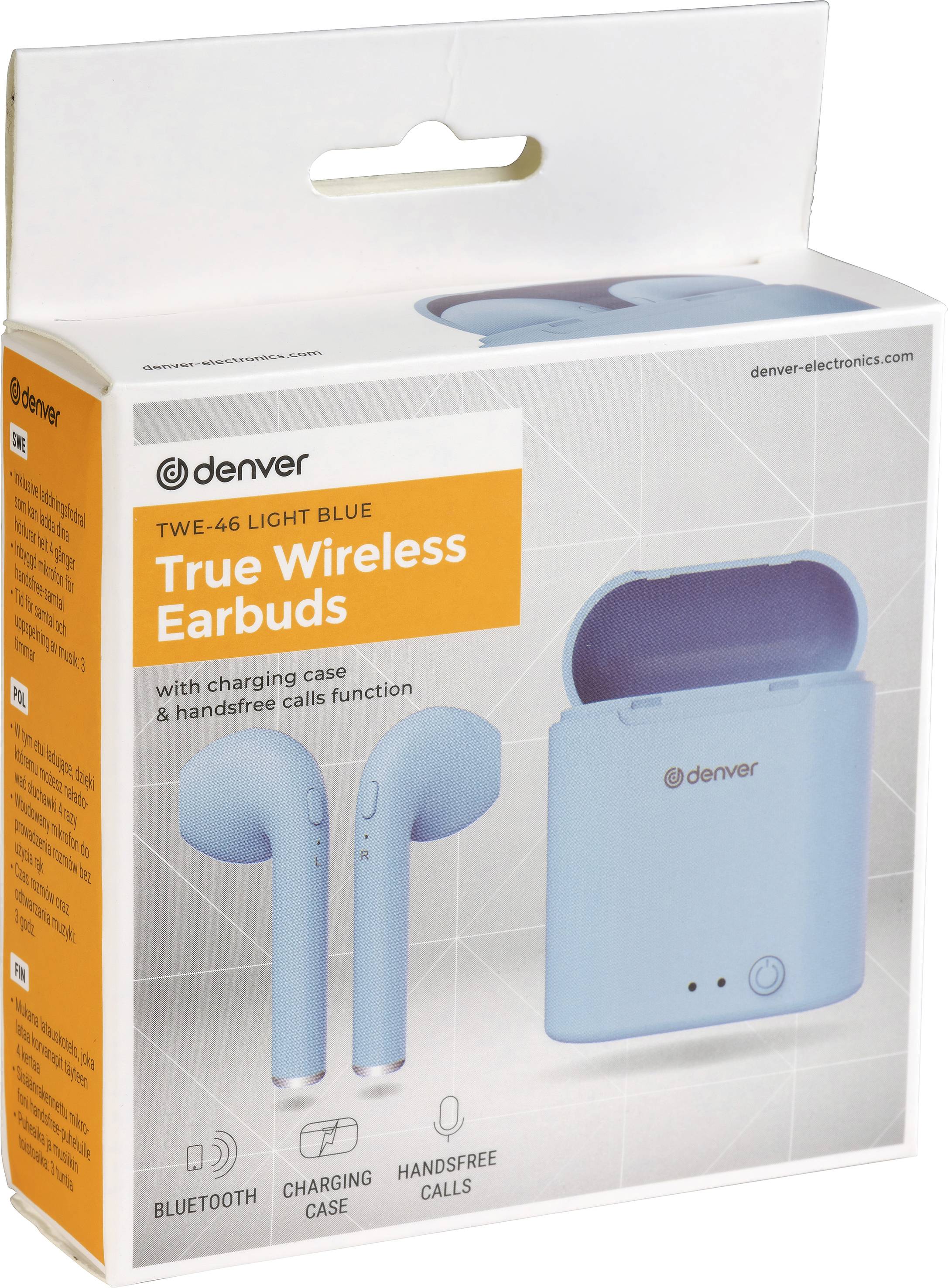 Denver TWE-46 In-ear headphones Bluetooth® (1075101) Light blue-4