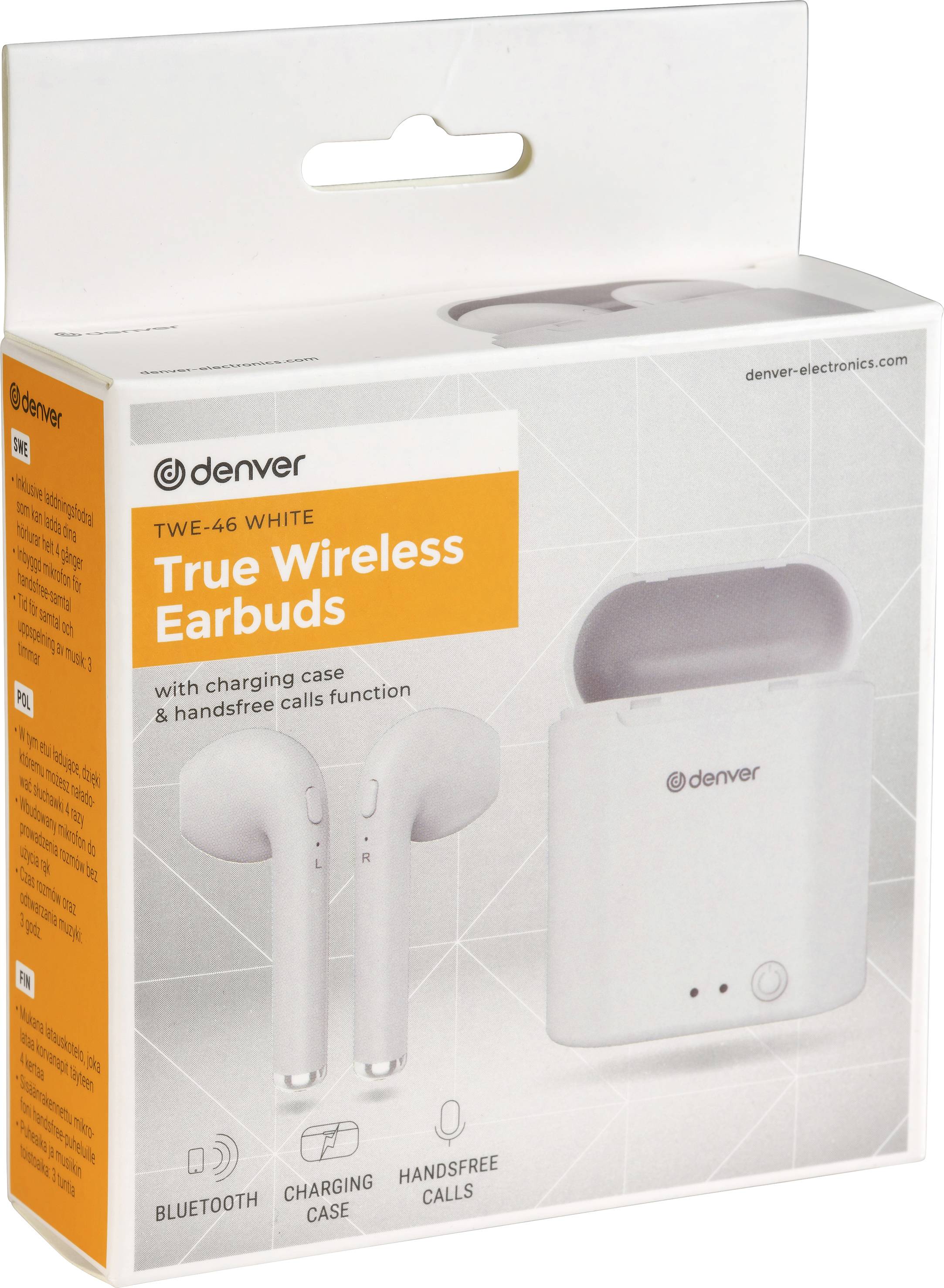 Denver TWE-46 In-ear headphones Bluetooth® (1075101) White-5