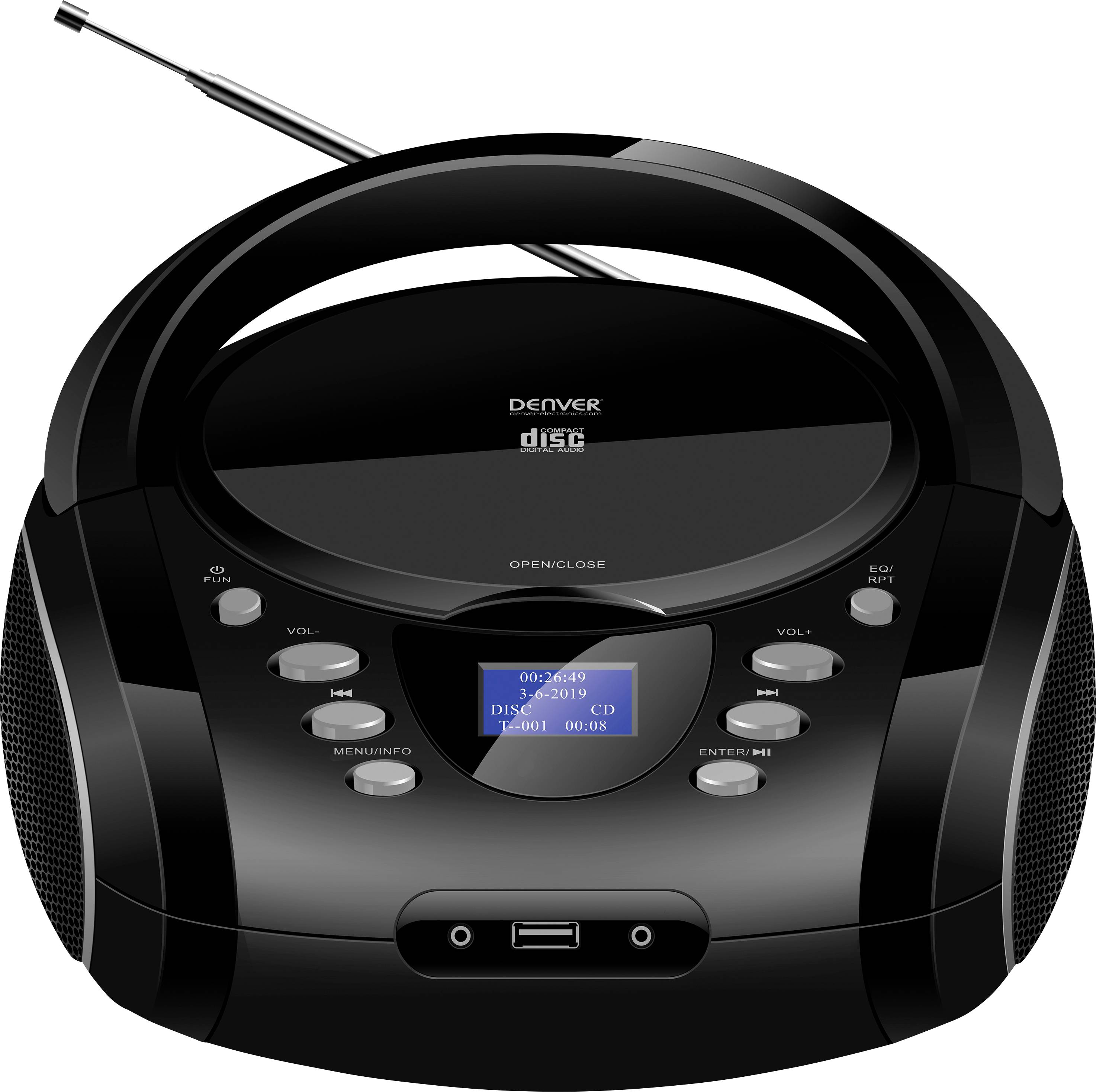Denver Radio CD player FM, DAB+ CD, Bluetooth, Alarm clock Black | Conrad.com