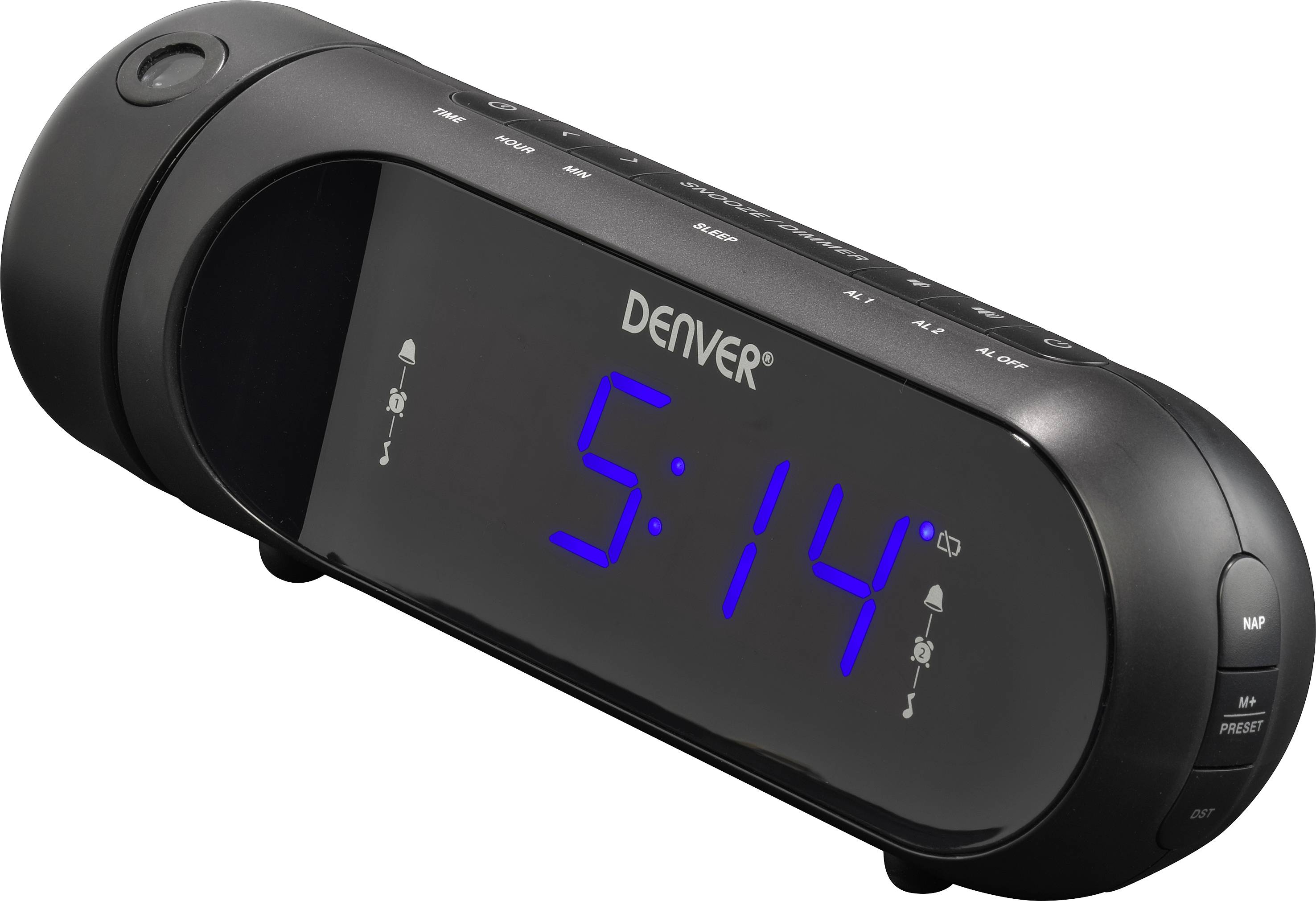 Denver CPR700 Radio alarm clock FM USB Alarm clock, Battery charger