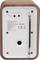 Back of a radio with an antenna, power connection, and frequency information. Denver brand model DAB-48WHITE.