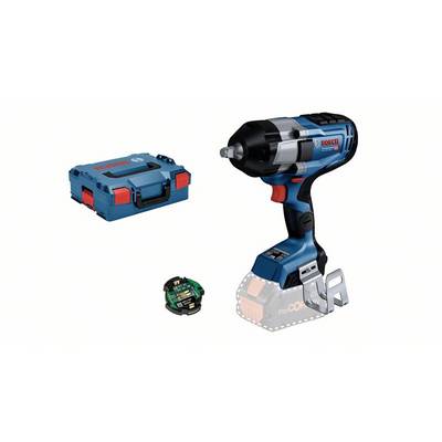 Cordless drill in black and blue with case and charger. The drill has an ergonomic handle and is designed to be compact.