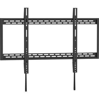 Metal TV wall mount, flush against the wall, with long vertical rails for securing various TV sizes.