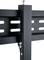 A black metal bracket with screws on a vertical stand, suitable for mounting televisions or monitors.