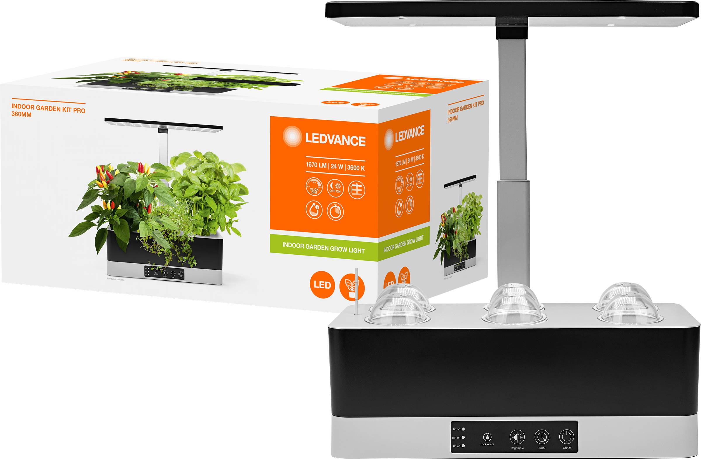 LEDVANCE LED grow light Indoor Garden KIT Pro 360 BK 355 mm 230 V Built-in LED 24 W Natural white 1 pc(s)-5
