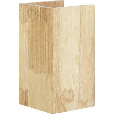 Wooden block in an L-shape, likely for storing knives or kitchen utensils. Light wood grain visible.