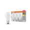 A pack of OSRAM LED light bulbs, 12W equivalent to 75W, 1055 lumens, warm white, Energy Class D, E27 screw cap, 3 pieces.