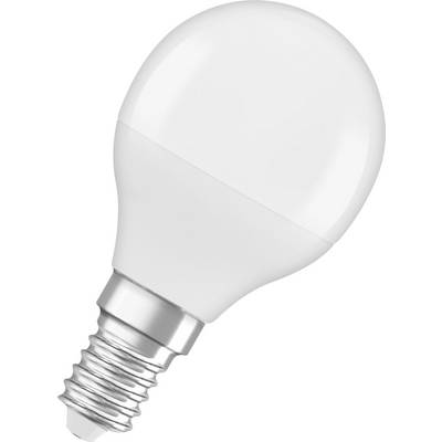 A white LED light bulb with an E14 base, isolated against a white background.