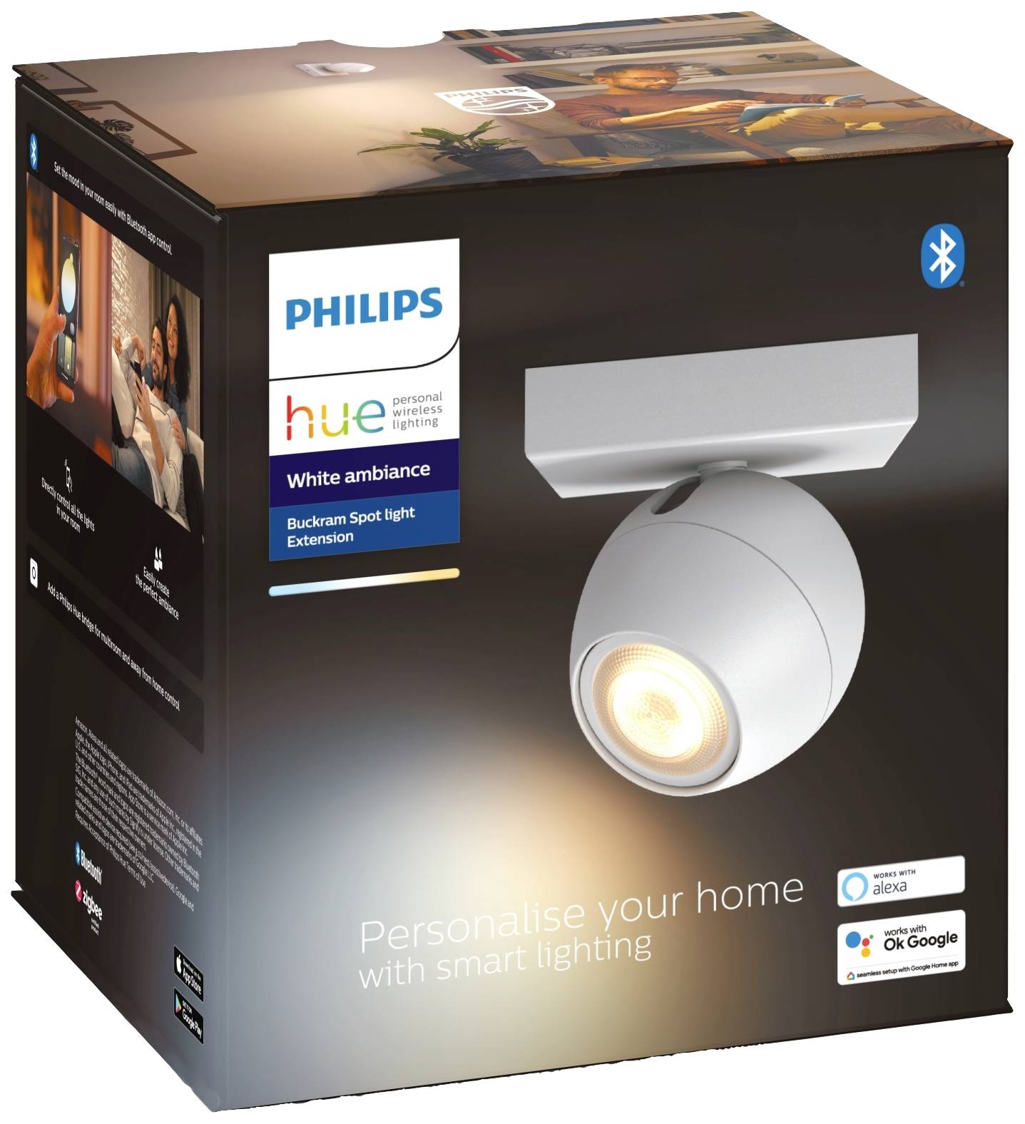 Philips Hue LED ceiling light 8719514339187 Buckram GU10 5 W-2