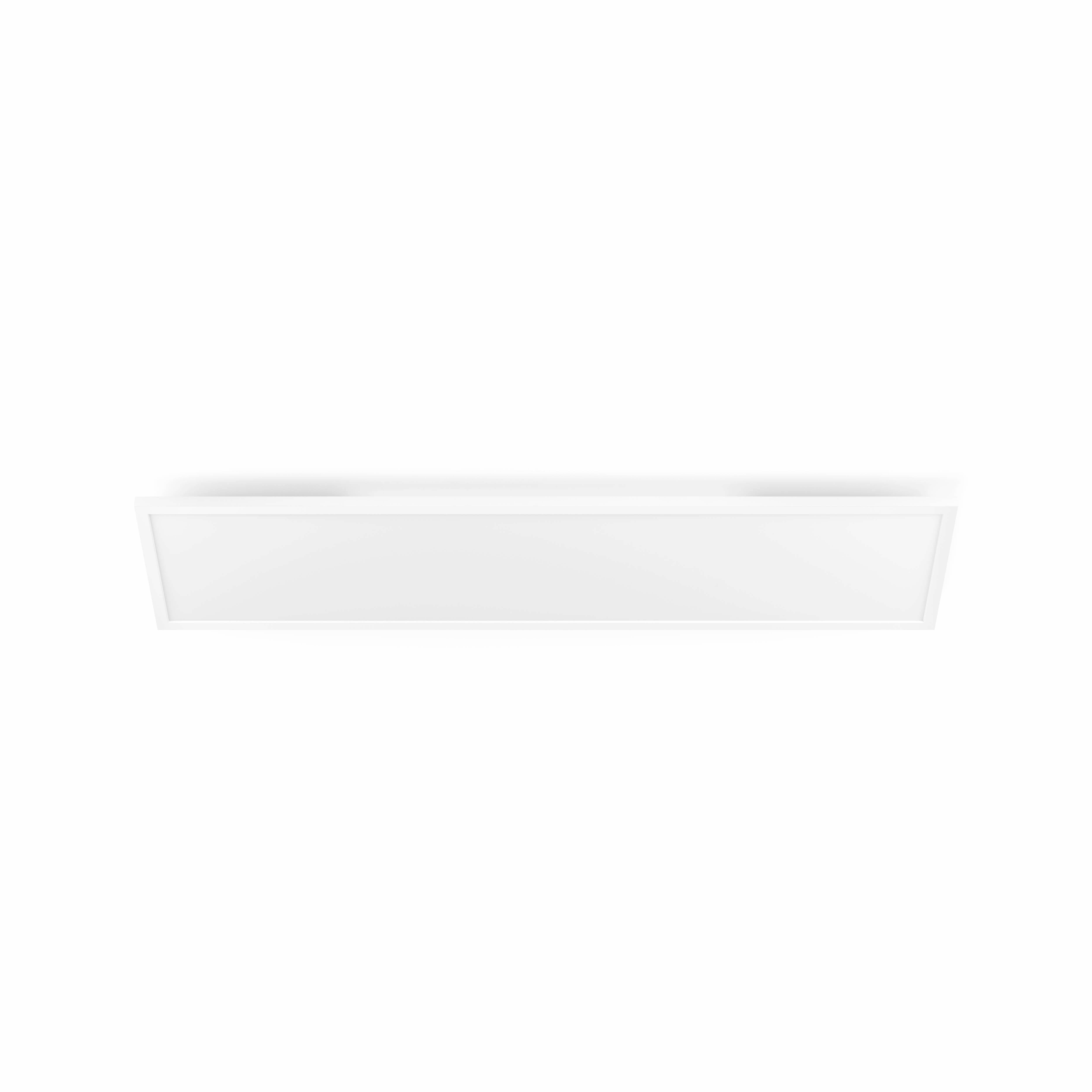 A white, rectangular LED ceiling light against a white background. Minimalist design, suitable for modern interiors.