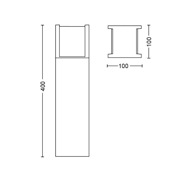 Philips LED LED garden light 871951438284800 Hue White Fuzo Sockelleuchte schwarz 1150lm Built-in LED 15 W-8