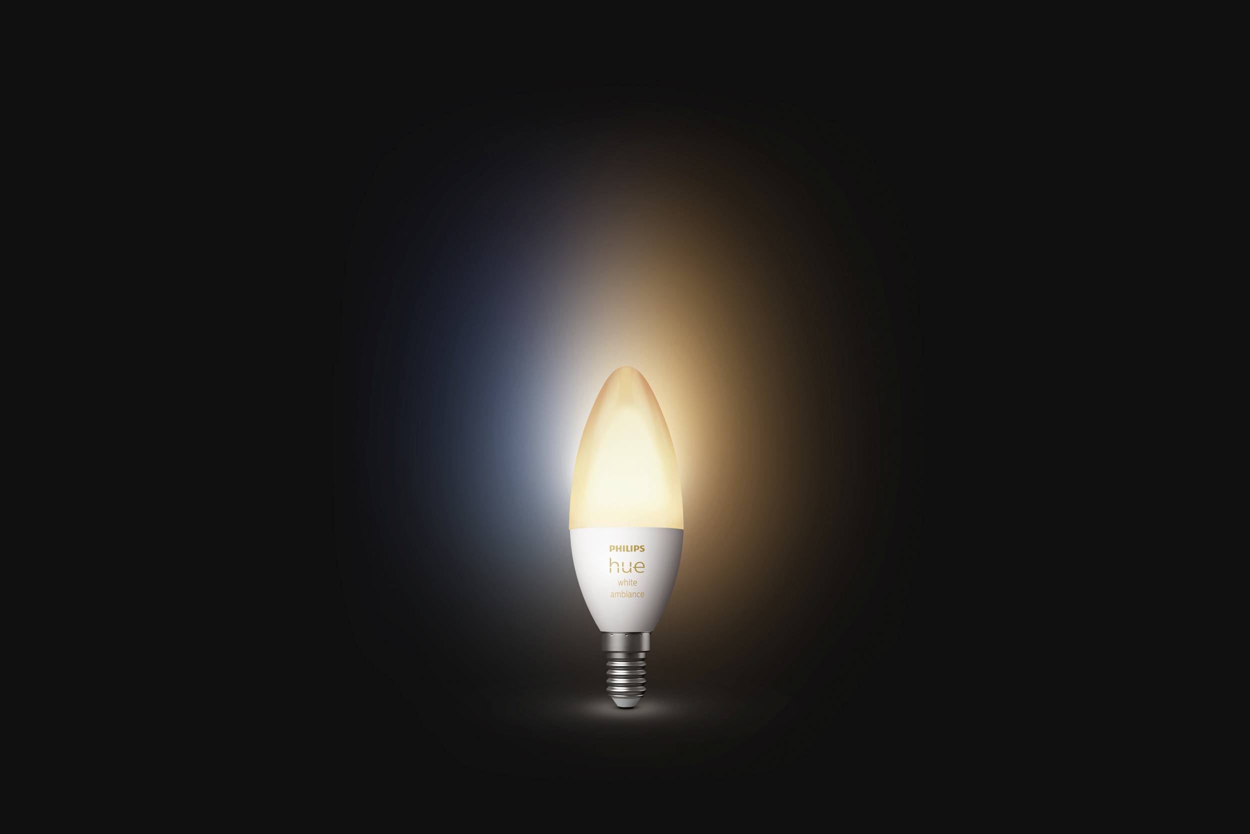 A single light bulb illuminates in white and blue hues against a black background.
